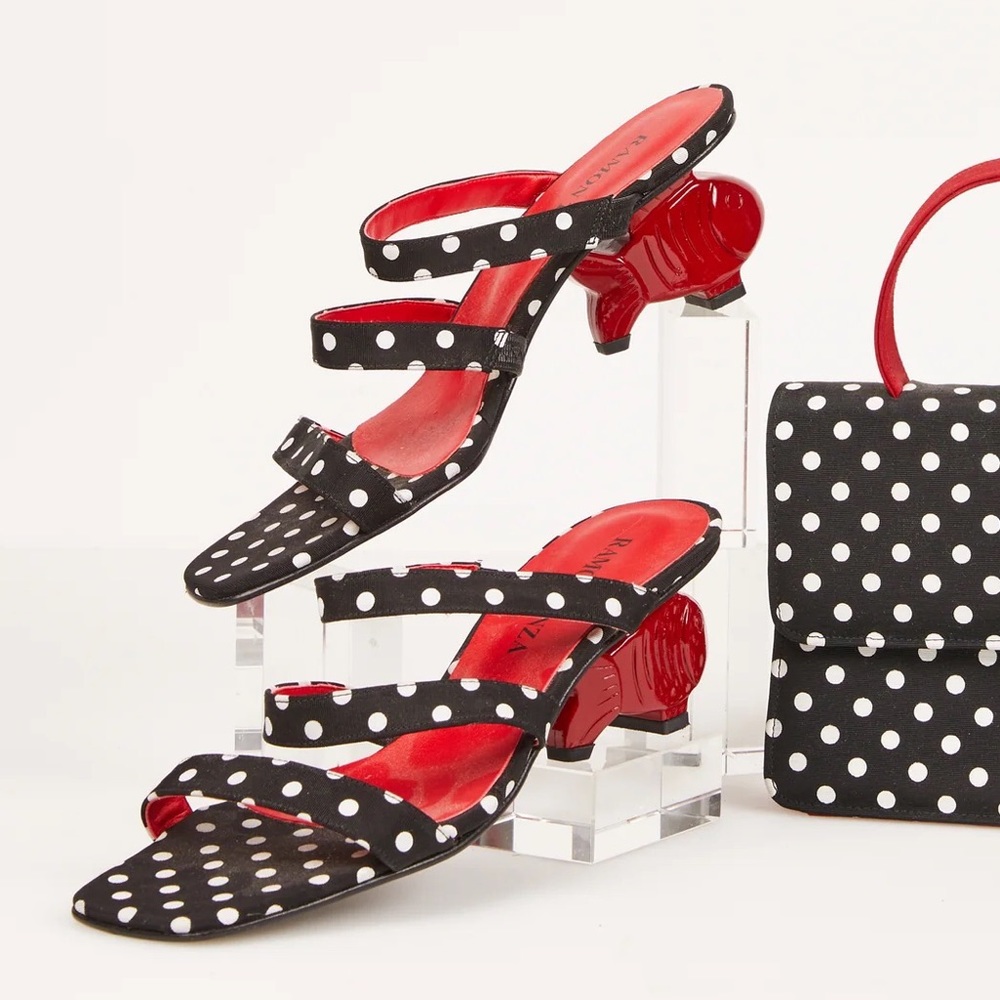 Rare** Ramon Tenza 2000s Polka Dot w/Red Fish Heel
